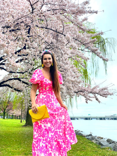 Romance Maxi Dress - Pink/White