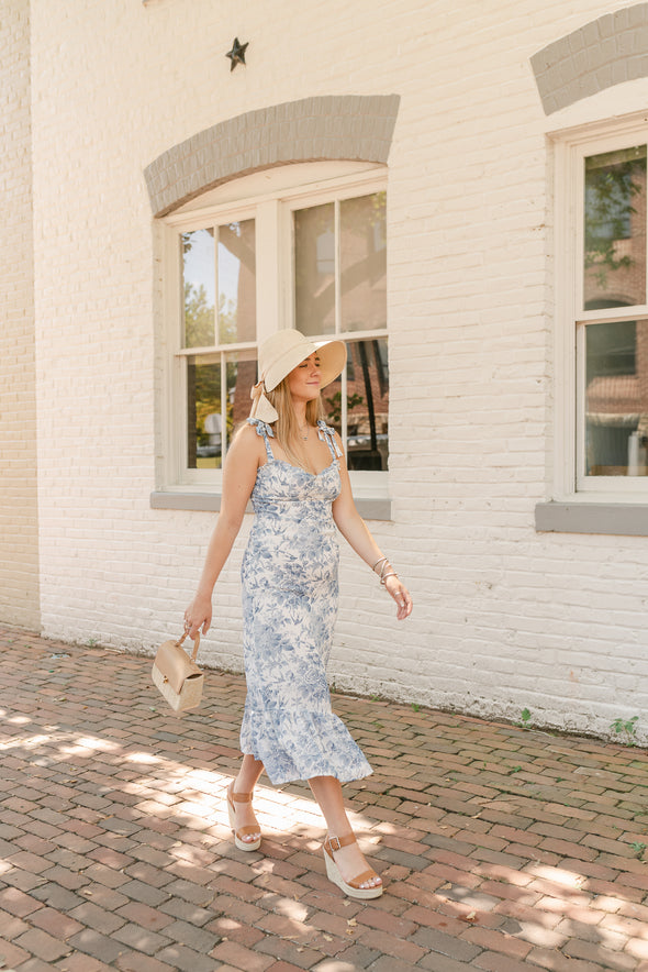 French Toile Midi Dress