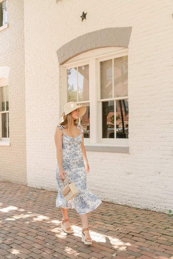 French Toile Midi Dress