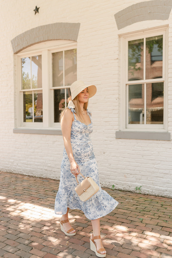 French Toile Midi Dress
