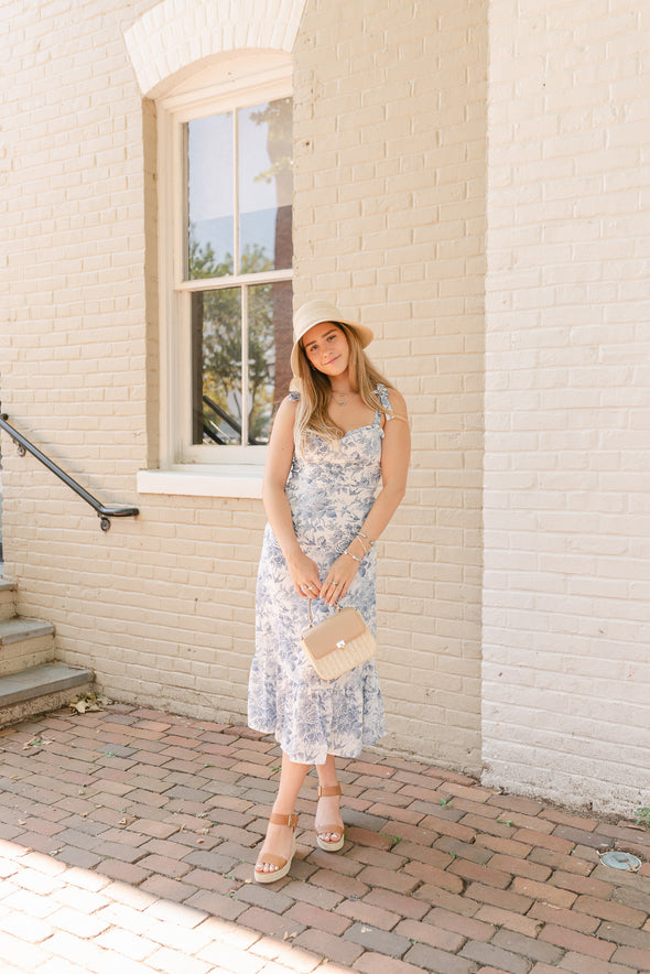 French Toile Midi Dress