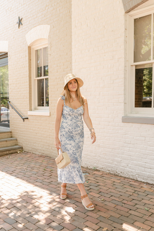 French Toile Midi Dress