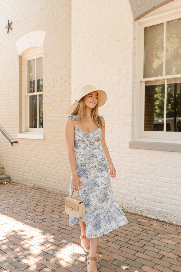 French Toile Midi Dress