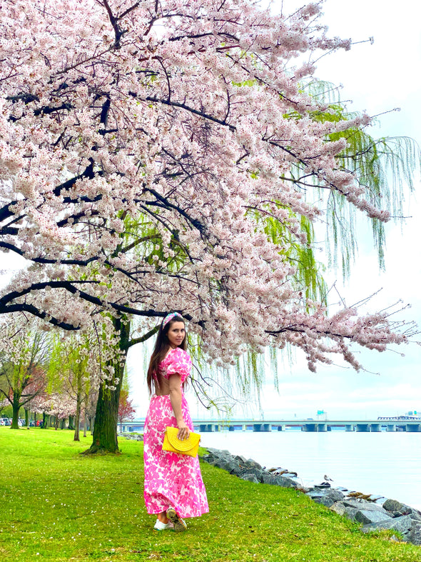 Romance Maxi Dress - Pink/White