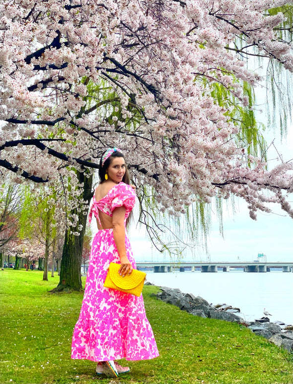 Romance Maxi Dress - Pink/White