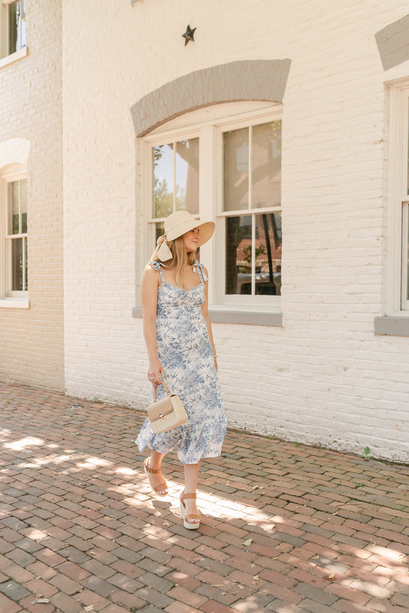 French Toile Midi Dress