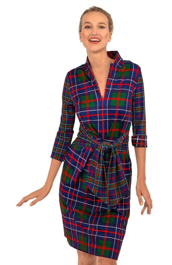 Front cropped view of Gretchen Scott Dapper Dress - Balmoral Plaid