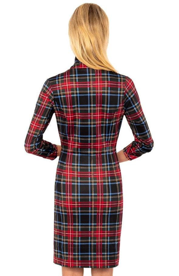 Back view of Gretchen Scott Dapper Dress - Duke Of York - Black/Multi