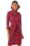 Front view of Gretchen Scott Dapper Dress in Duke Of York Red/Multi