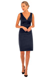 Full image view of Gretchen Scott Harlot Dress in Solid Navy