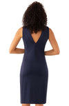Back view of the Gretchen Scott Sublime Dress - Solid Navy
