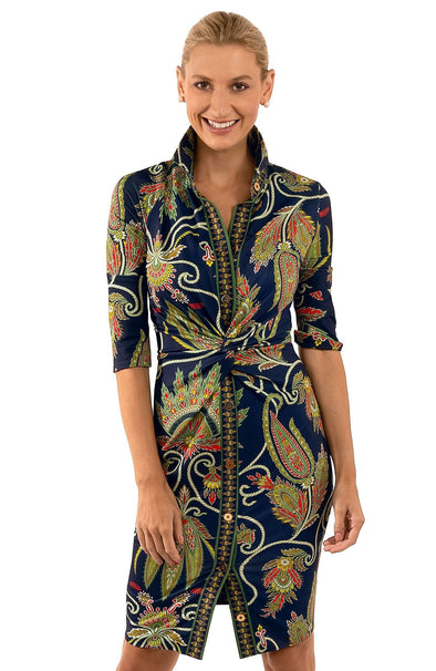 Front view of the Gretchen Scott Twist And Shout Dress - Plume