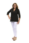 Full body view of the Katherine Way Largo Tunic - Black