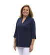 Front view of the Katherine Way Largo Tunic - Navy