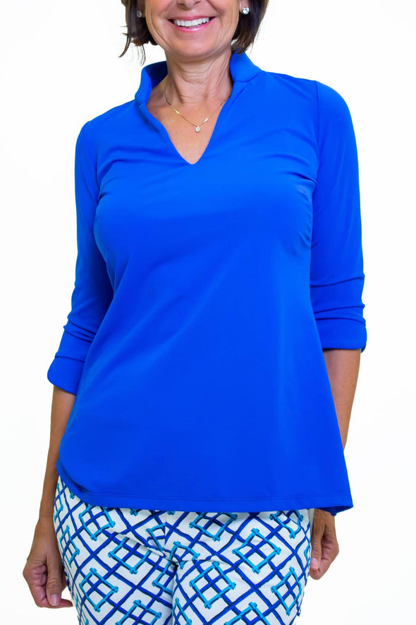 Front view of the Katherine Way Largo Tunic - Royal