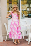Front view of the J. Marie Maisie Ruffle Strap Midi Dress