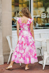 Back view of the J. Marie Maisie Ruffle Strap Midi Dress