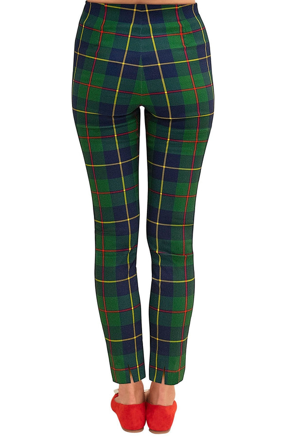 Back view of the Gretchen Scott Pull On Pant - Plaidly Cooper - Green Plaid