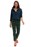 Full body view of Gretchen Scott Pull On Pant - Plaidly Cooper - Green Plaid