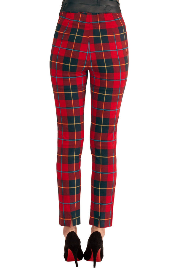 Back view of the Gretchen Scott Pull On Pant - Plaidly Cooper - Red Plaid
