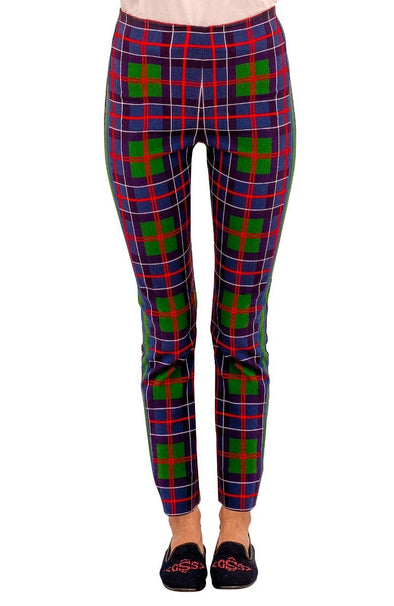 Front view of Gretchen Scott Gripe Less Pull On Pant - Balmoral Plaid - Multi