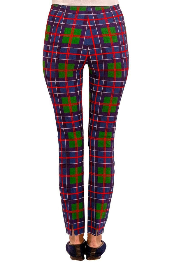 Back view of Gretchen Scott Gripe Less Pull On Pant - Balmoral Plaid - Multi