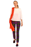 Full body view of Gretchen Scott Gripe Less Pull On Pant - Balmoral Plaid - Multi