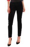 Close up front view of the Gretchen Scott Pull On Pant - Silky Velvet - Black