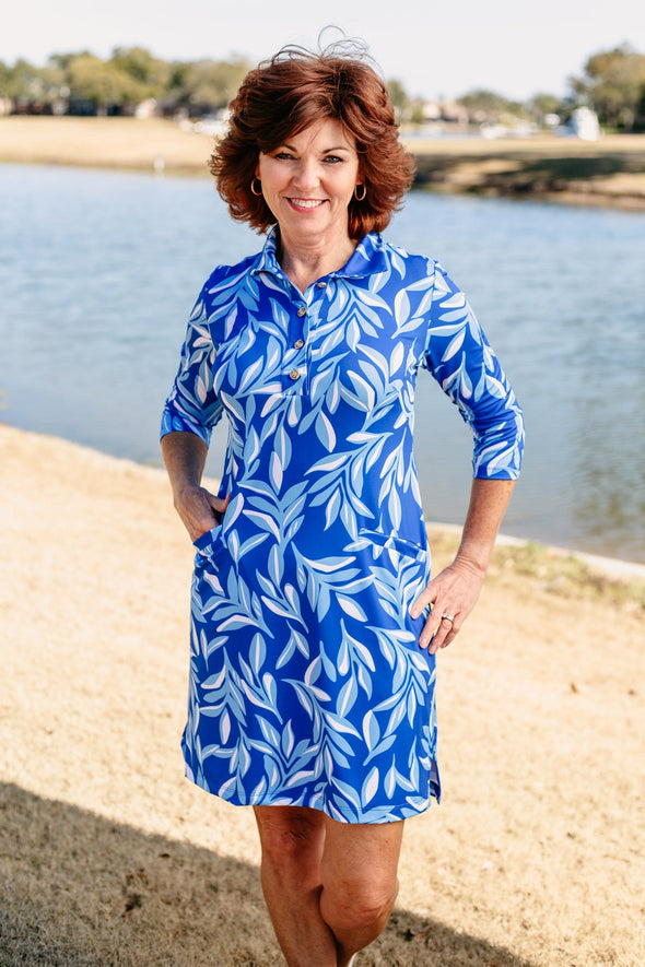 Full body view of the Katherine Way Raleigh Dress - Poolside Punch