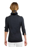 Gretchen Scott Ruff Neck Jersey Top - Solid Black by Gretchen Scott from THE LUCKY KNOT - 3