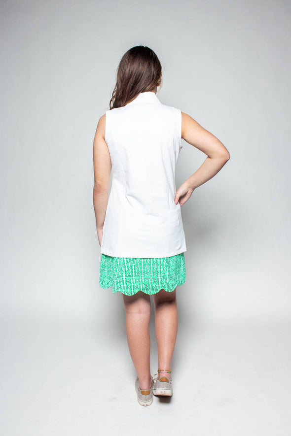 Back view of the Katherine Way Santa Ana Tunic - White
