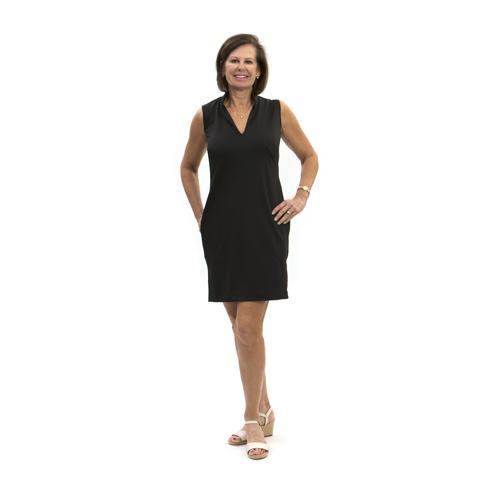 Front view of the Katherine Way Santa Rosa Dress - Black