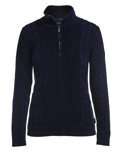 Flat view of the Holebrook Annika T-Neck Windproof Sweater - Navy