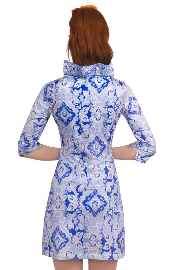 Back view of the Gretchen Scott Skippy Skort - Watteau - Blues