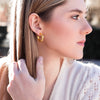 Model in the Susan Shaw Mini Chain Hoops