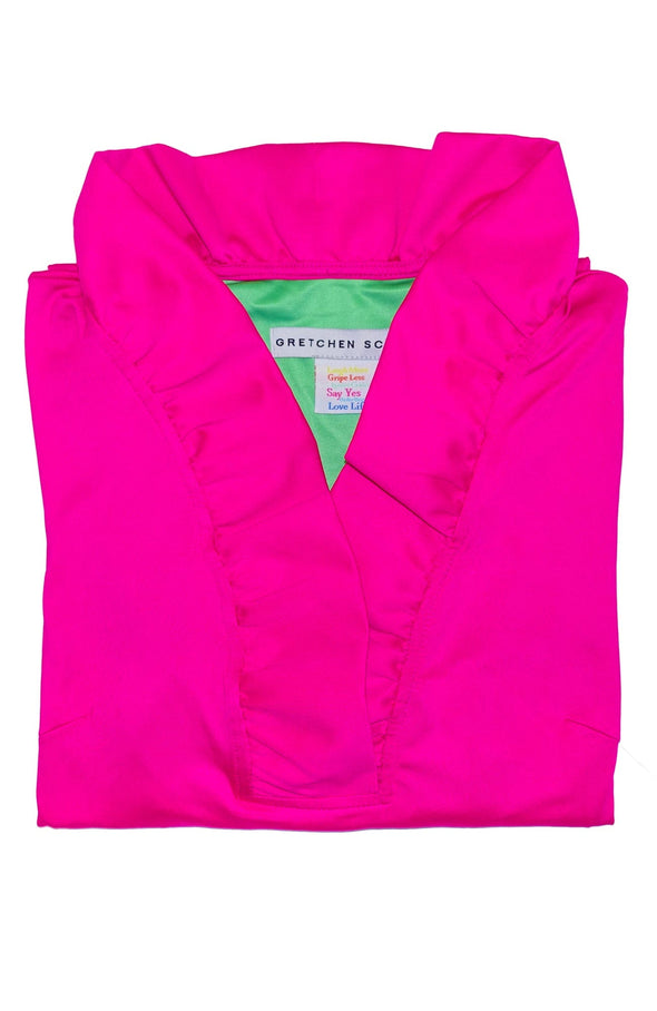 Gretchen Scott Ruff Neck Jersey Dress - Solid Pink