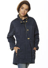 Model in the Ciao Milano Tess Anorak Jacket in Navy