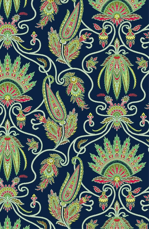 Close up of Plume print in Navy