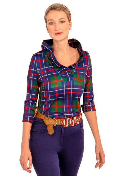 Gretchen Scott Ruff Neck Top - Balmoral Plaid - Multi